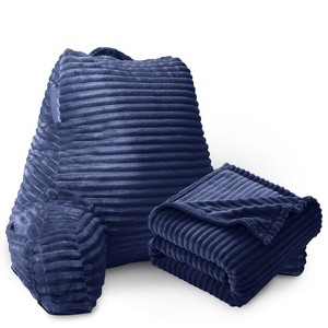 Nestl Reading Pillow for Bed with Fleece Blanket, Standard Bed Pillows for Sitting Up in Bed, Bed Rest Pillow - 1 of 4