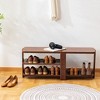 Entrance Bench, Solid Wood Shoe Rack with Storage Shoe Change Bench, Storage Rack for Entryway, Bedroom, Hallway, Living Room - 3 of 4