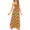LA LEELA Women's Summer Rainbow Flag Smocked Swing Tube Top Dresses for Women One Size Multi Stripes - 3 of 4