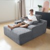 WJSHOME Oversized Chaise Lounge Chair Indoor, Plush Corduroy Boneless Sofa Bed, Cloud Reading Chair with Throw Pillow for Living Room - 4 of 4