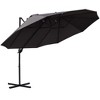 CAVINAS 14 FT Extra-Large Double Sided Boat Umbrella Deck Umbrella with Base Outside Umbrella for Garden and Patio, Gray - 2 of 4