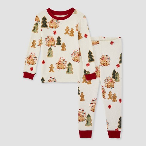 niveau Bisschop Negen Burt's Bees Baby® Toddler 2pc Gingerbread Lane Organic Cotton Pajama Set -  Dark Red 2t : Target