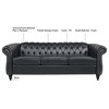 Kumasinova 84.65" Chesterfield Sofa with Rolled Arm, Modern PU Leather 3 Seater Sofa Couch, Upholstered Vintage Couch for Living Room - 4 of 4