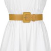 Allegra K Women's Plus Size Pure Adjustable Rectangle Buckle Wide Waist Belt for Dress 1 Pc - 4 of 4