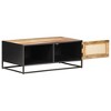 vidaXL Coffee Table Rough Mango Wood and Natural Cane - 2 of 2