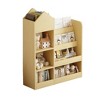 Wood Kids Wooden Bookshelf Toy Storage Organizer with Bookcase, Kid's Bin Storage Unit with 6 Compartments 2 Baskets Bins Toys Box Organizer - 4 of 4