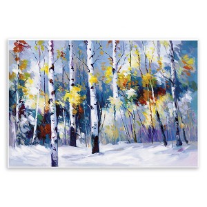 Stupell Industries Autumn Birch Trees Snowy Forest Wall Plaque Art - 1 of 4