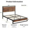 6 Inch Twin Metal Platform Bed Frame with Wooden Headboard and Footboard, Mattress Foundation - 2 of 4