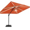 Sonkuki 11.5x9FT Outdoor Patio Solar LED Cantilever Umbrella Aluminium Pole w/Base, 360°Rotation and Canopy Angle Adjustment - 2 of 4