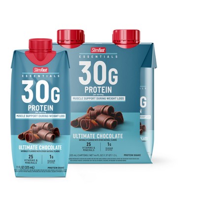 SlimFast Chocolate 30g Essentials Protein Shake - 11 fl oz/4pk