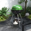 Outsunny 21" Kettle Charcoal BBQ Grill Trolley with 360 sq.in. Cooking Area, Shelf, and Ash Catcher, Wheeled Outdoor Barbecue, Green - 2 of 4