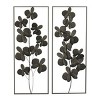Set of 2 Metal Floral Orchid Wall Decors with Black Frame Black - Olivia & May - 4 of 4