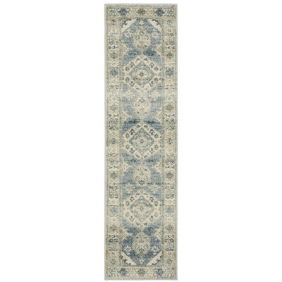 Oriental Weavers Branson BR03A Blue/ Grey Indoor Area Rug - 1'10" x 7'3"