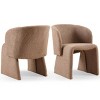 Set of 2 Modern Teddy Barrel Chair,Upholstered Comfy Accent Chair with Curved Backrest for Living Room,Bedroom,Reception-Baofuwish - 3 of 4