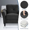 PexFix 35" L x 32.75" H Velvet Upholstered Single Sofa Chair with Button Tufted Backrest Modern Armchair for Living Room Bedroom Office Black - 2 of 4