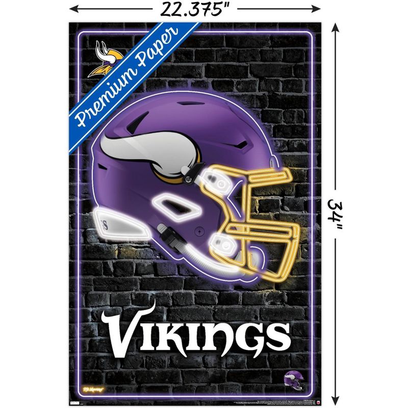 Trends International NFL Minnesota Vikings - Neon Helmet 23 Unframed Wall Poster Prints, 3 of 7