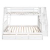 Twin-Over-Full Bunk Bed with Drawers，Ladder and Storage Staircase, Espresso - 3 of 4