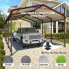Heynemo 12x20 FT Metal Carport, Heavy Duty Carport Canopy with Galvanized Steel Roof and Frame, Outdoor Storage Car Port with Enhanced Base, Grey - 2 of 4