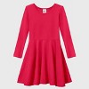 City Threads Girls Soft Jersey 100% Cotton Long Sleeve Skater Dress - USA-Made Twirly Dress for Toddlers/Kids - 3 of 4