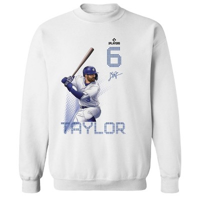 MLBPA Men's Taylor Pw Licensed Mlb Chris Taylor Los Angeles Dodgers Long Sleeve Graphic Cotton Pullover Sweatshirt - White M