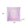 HomeRoots 92" X 84" Pink And White Mandala Cotton Hanging Tapestry - 3 of 4