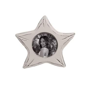 Beachcombers 6" Mdf White Starfish Shape Pic Frame Photo Frame Picture Holder for Wall Shelf or Tabletop Decor Decoration