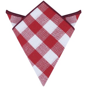 INSPIRE CHIC Men's Buffalo Check Cotton Pocket Square - 1 of 4