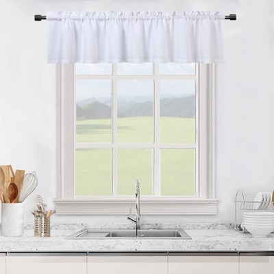 Kitchen Curtains Valance - Waterproof Short Window Tier Curtains for Bathroom & Cafe 60" x 15"  Window Treatment for Small Windows & Living Room