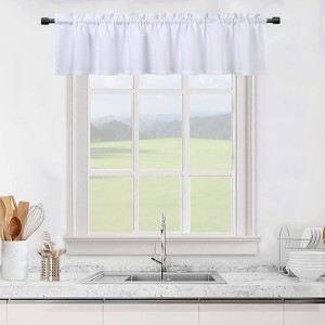 Kitchen Curtains Valance - Waterproof Short Window Tier Curtains for Bathroom & Cafe 60" x 15"  Window Treatment for Small Windows & Living Room - 1 of 4