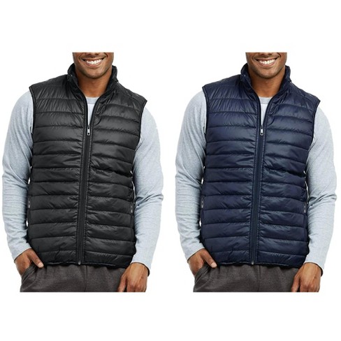 Galaxy Playertees Men s Modern Fit Packable Midweight Puffer Vest 2 Pack Target