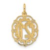 Black Bow Jewelry 14k Yellow Gold Number 21 Oval Heart Accent Charm or Pendant, 14mm - 3 of 4