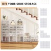 Costway Portable Shoe Rack Organizer 12-Cube 48 Pair Shoe Shelf Storage Cabinet with Hook White/Black - 2 of 4
