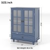 Syemin Decorative Storage Cabinets Minimalist Buffet Cabinet, Modern Wooden Storage Sideboard Cupboard, Accent Storage Cabinet, Blue, 28"*15"*36.2" - 3 of 4