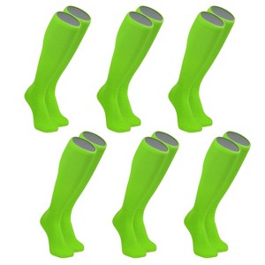 Mk Socks All Sport Knee High Baseball Football Tube Socks, Neon Green (6 Pair Pack) - 1 of 1