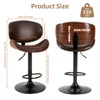 TUYOHW Adjustable PU Leather Swivel Bar Stools Set of 2,Counter Height Chairs with Wood Backrest & Footstool,Dining Chair for Kitchen,Office,Bar - 3 of 4