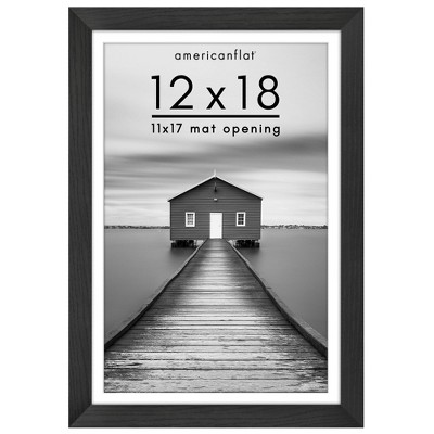 Americanflat Wide Molding Picture Frame with Mat