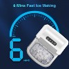 ZAFRO Ice Makers Countertop, Portable Ice Maker with Handle, 26lbs/24H,Self-Cleaning Ice Machine with Basket & Scoop for Home, RV, Camping (White) - 4 of 4