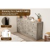 12 Drawer Dressers & Chests of Drawers, Wood Storage Drawer Dresser with Power Outlet - 3 of 4