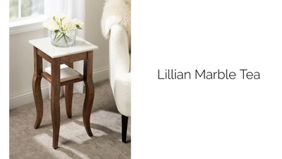 Lillian White Wood End Table with Shelf