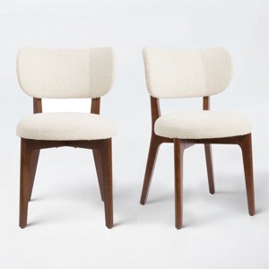 Art Leon Set of 2 Solid Wood and Upholstered Accent Dining Chairs - 1 of 4