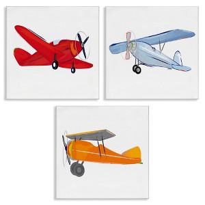 Stupell Industries Triple Colorful Airplanes Drawing, 17" x 17" - 1 of 4