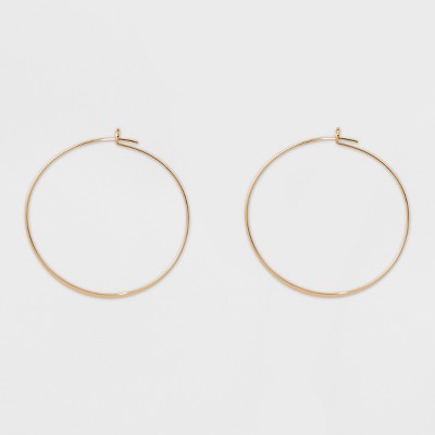 Thin Medium Hoop Earrings - A New Day™ Gold