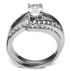 Slickblue Polished Silver Stainless Steel Women's Ring with Clear CZ Stone, Size 5-11 - 3 of 4