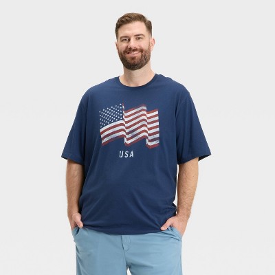 Men's Big & Tall USA Flag Graphic T-Shirt - Goodfellow & Co™ Navy Blue 3XLT