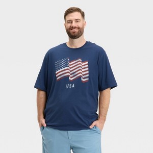 Men's USA Flag Graphic T-Shirt - Goodfellow & Co™ Navy Blue - 1 of 3
