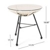 CAVINAS Modern Circular Top Patio End Table with Tempered Glass Top, Outdoor End Tables with Rattan Base, Outdoor Side Table - 4 of 4