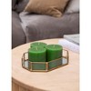 3x3 Pillar Candles Set of 3 - Rustic Unscented No Drip Grass Green Candles for Home Decor, Weddings, Centerpieces - 4 of 4