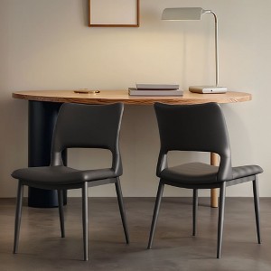 GDFStudio DuBois Modern Metal and Faux Leather Upholstered Dining Chair(Set of 2) - 1 of 4