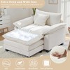 Busaurus Oversized Chenille Accent Chair with Ottoman - 3 of 4