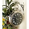 22"x16" Stainless Steel Pocket Watch Style Wall Clock Silver - Olivia & May: Silent Mechanism, Roman Numerals, Indoor Decor - 2 of 4